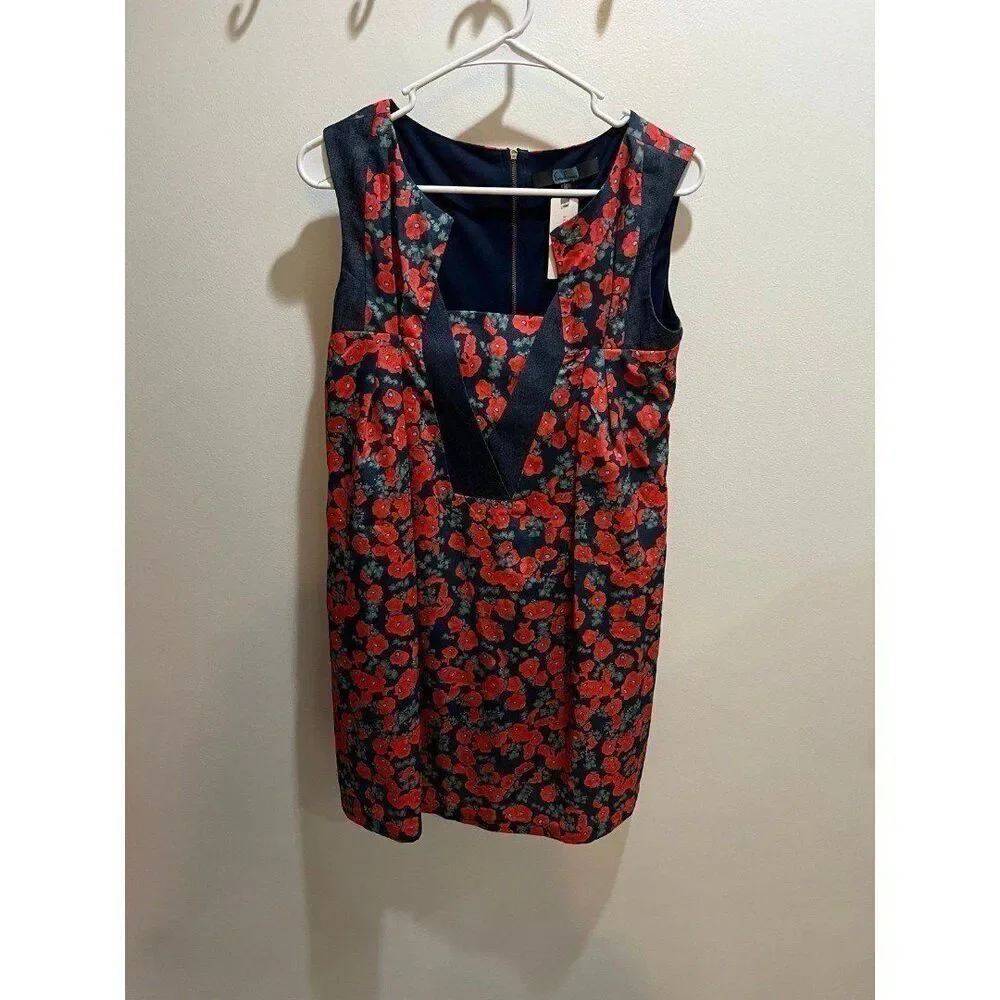 Anthropologie NWT Small Vintage Red Floral Poppy Dress Chic Coquette Dainty - Picture 3 of 8
